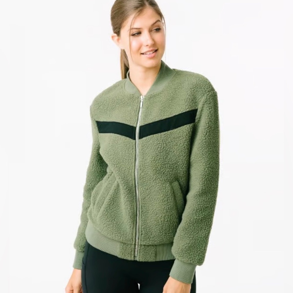 Zyia Active Flying V Sherpa Bomber Jacket
